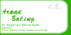 arpad baling business card